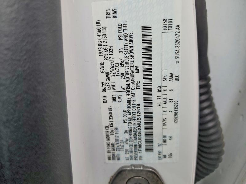 Продажа на аукционе авто 2022 Ford Escape, vin: 1FMCU0G6XNUB12618, номер лота: 66997656