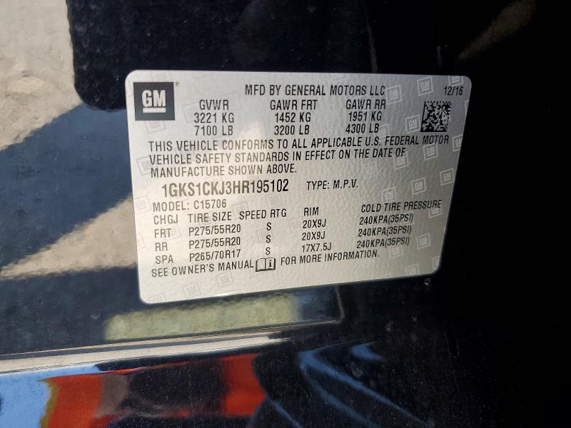 2017 Gmc Yukon მანქანა იყიდება აუქციონზე, vin: 1GKS1CKJ3HR195102, აუქციონის ნომერი: 65914036