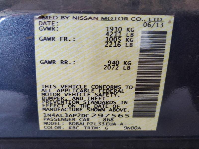 64161006 :رقم المزاد ، 1N4AL3AP2DC297565 vin ، 2013 Nissan Altima مزاد بيع