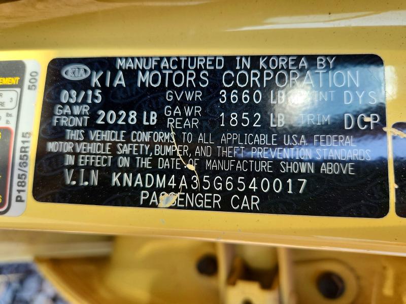 Aukcja sprzedaży 2016 Kia Rio, vin: KNADM4A35G6540017, numer aukcji: 66960326