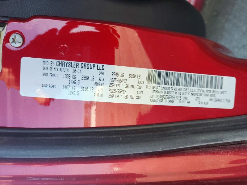 67009266 :رقم المزاد ، 2C4RDGEG6FR557715 vin ، 2015 Dodge Grand Caravan مزاد بيع