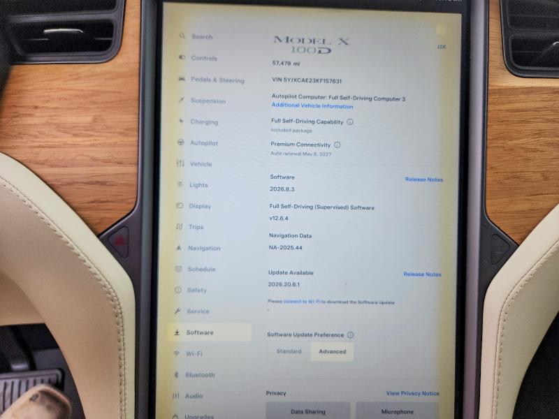 63329846 :رقم المزاد ، 5YJXCAE23KF157631 vin ، 2019 Tesla Model X مزاد بيع