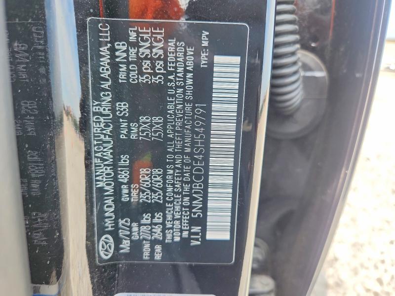 Aukcja sprzedaży 2025 Hyundai Tucson, vin: 5NMJBCDE4SH549791, numer aukcji: 65631456