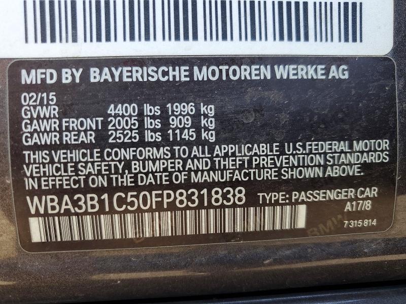 Продаж на аукціоні авто 2015 Bmw 320, vin: WBA3B1C50FP831838, номер лоту: 64429656