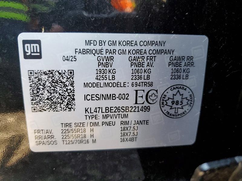 Продажа на аукционе авто 2025 Buick Envista, vin: KL47LBE26SB221499, номер лота: 63346456
