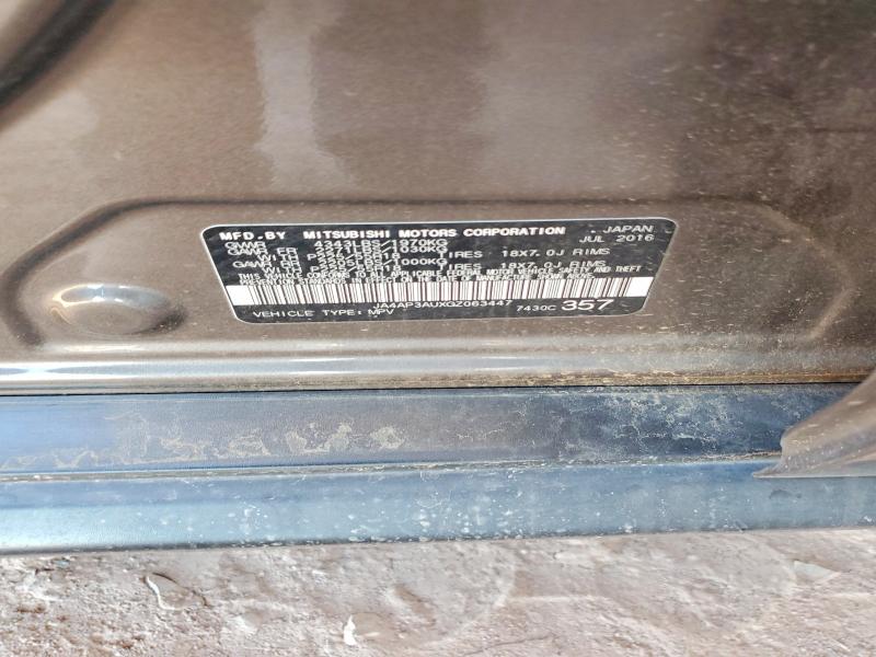 2016 Mitsubishi Outlander Sport მანქანა იყიდება აუქციონზე, vin: JA4AP3AUXGZ063447, აუქციონის ნომერი: 65202376