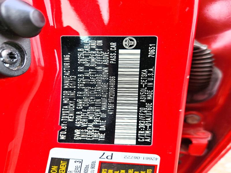 2013 Toyota Camry მანქანა იყიდება აუქციონზე, vin: 4T1BF1FK2DU648066, აუქციონის ნომერი: 64187306