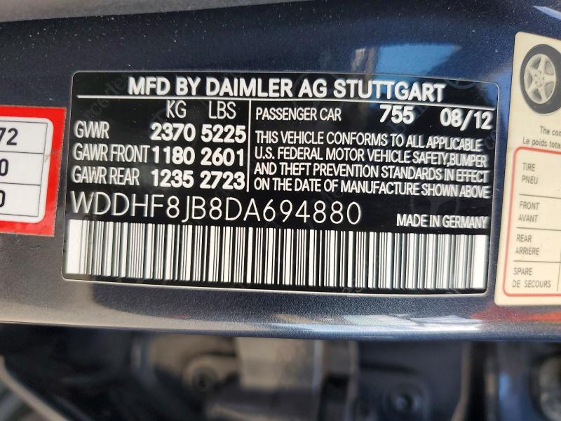 Aukcja sprzedaży 2013 Mercedes-benz E, vin: WDDHF8JB8DA694880, numer aukcji: 66301386