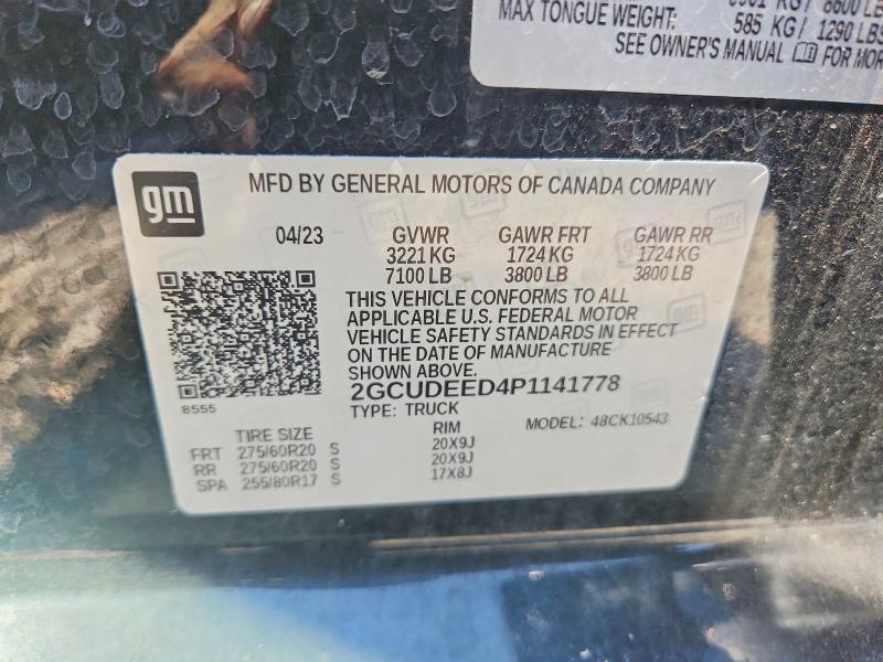 Aukcja sprzedaży 2023 Chevrolet Silverado, vin: 2GCUDEED4P1141778, numer aukcji: 66613306