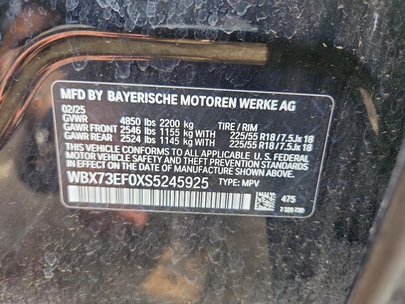 64924636 :رقم المزاد ، WBX73EF0XS5245925 vin ، 2025 Bmw X1 مزاد بيع