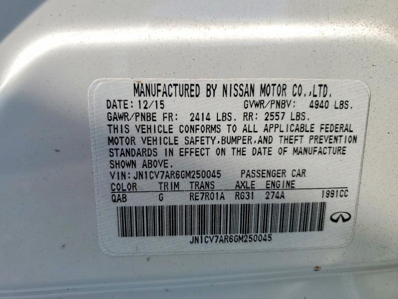 Продаж на аукціоні авто 2016 Infiniti Q50, vin: JN1CV7AR6GM250045, номер лоту: 64369266