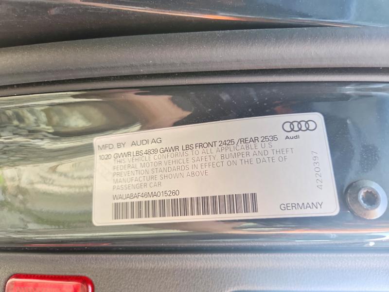 Aukcja sprzedaży 2021 Audi A4, vin: WAUABAF46MA015260, numer aukcji: 63126216