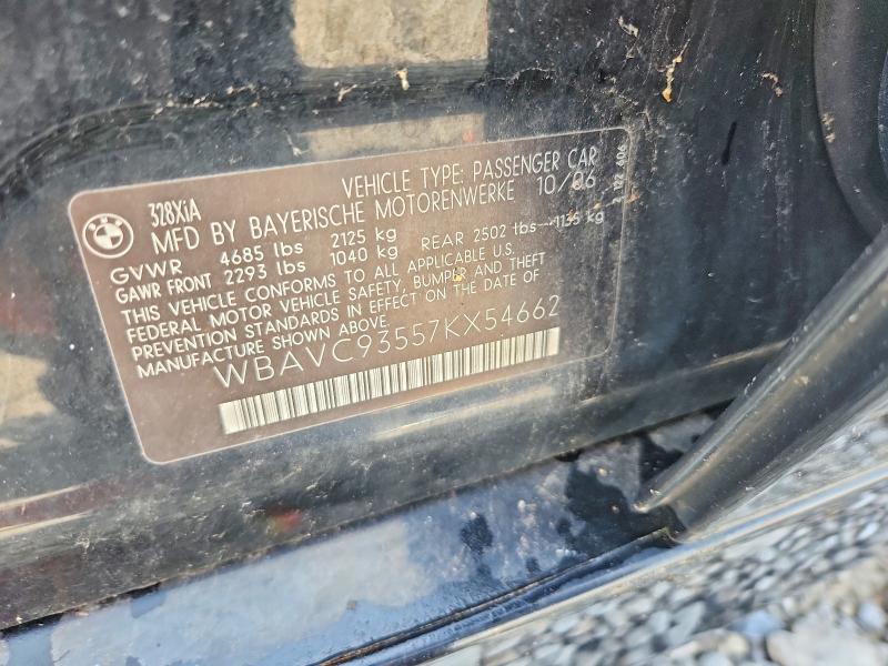 Aukcja sprzedaży 2007 Bmw 328, vin: WBAVC93557KX54662, numer aukcji: 64139566
