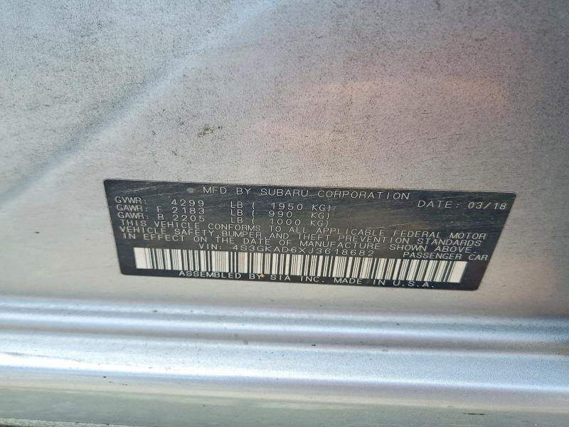 63175876 :رقم المزاد ، 4S3GKAD6XJ3618682 vin ، 2018 Subaru Impreza مزاد بيع