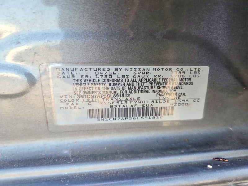 Auction sale of the 2016 Nissan Versa, vin: 3N1CN7AP5GL891812, lot number: 66787736
