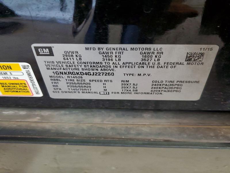 Продажа на аукционе авто 2016 Chevrolet Traverse, vin: 1GNKRGKD4GJ227260, номер лота: 66453216