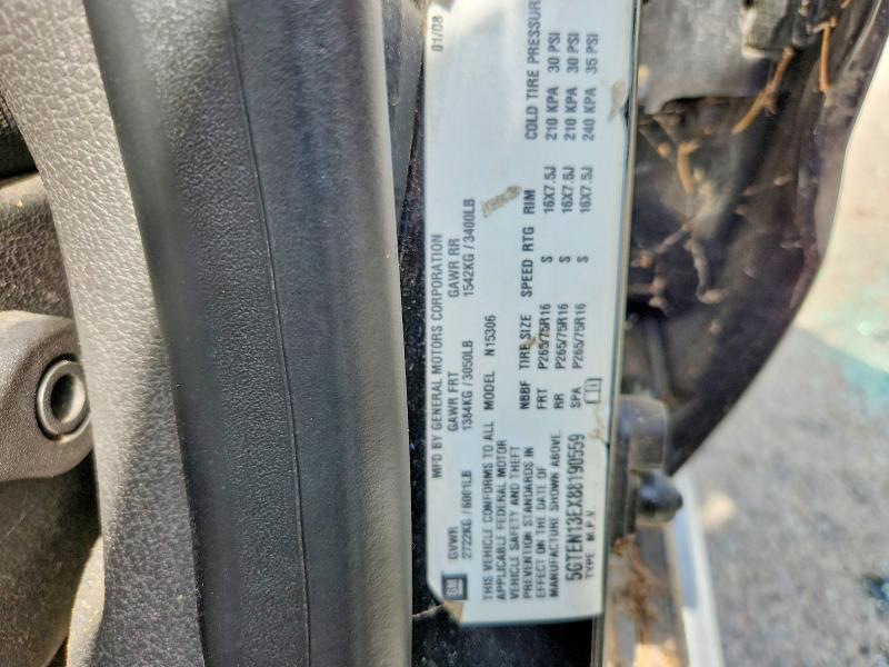 65274906 :رقم المزاد ، 5GTEN13EX88190559 vin ، 2008 Hummer H3 مزاد بيع