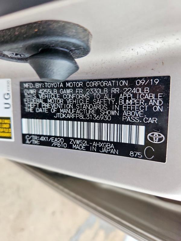 Aukcja sprzedaży 2020 Toyota Prius Prime, vin: JTDKARFP8L3136930, numer aukcji: 64797206