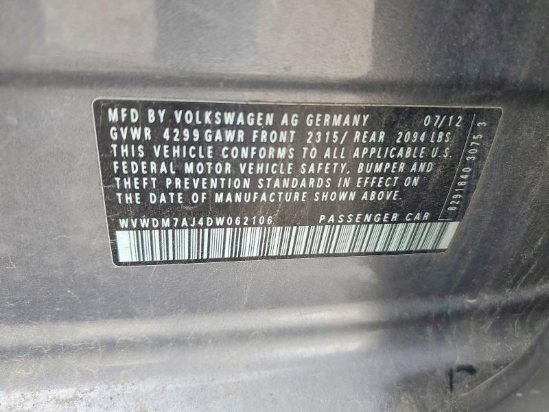 Продажа на аукционе авто 2013 Volkswagen Golf, vin: WVWDM7AJ4DW062106, номер лота: 64256866