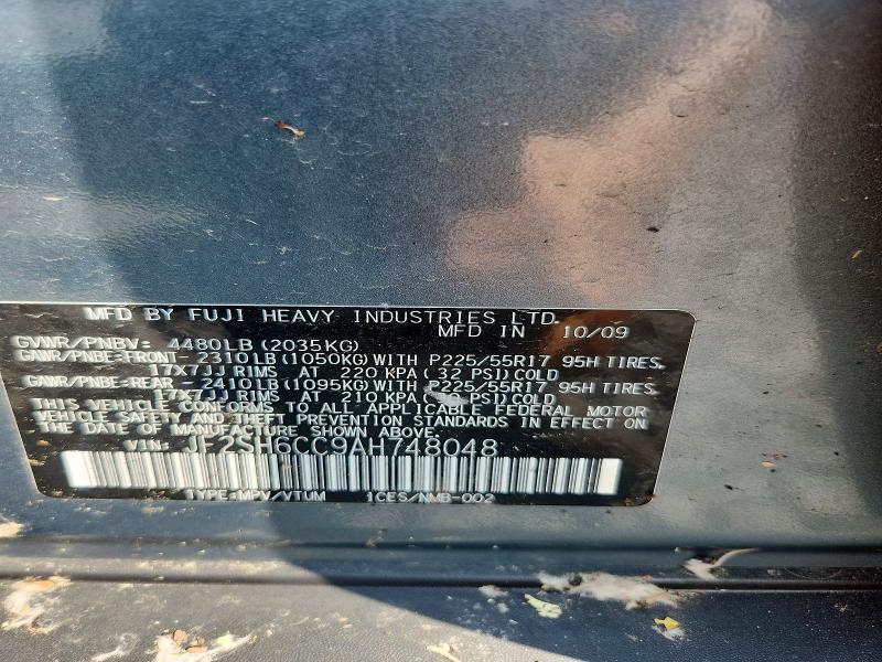 65808016 :رقم المزاد ، JF2SH6CC9AH748048 vin ، 2010 Subaru Forester مزاد بيع