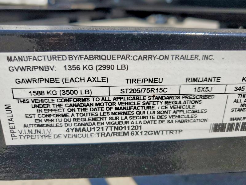 Продажа на аукционе авто 2026 Carry-on Unknown, vin: 4YMAU1217TN011201, номер лота: 65708366