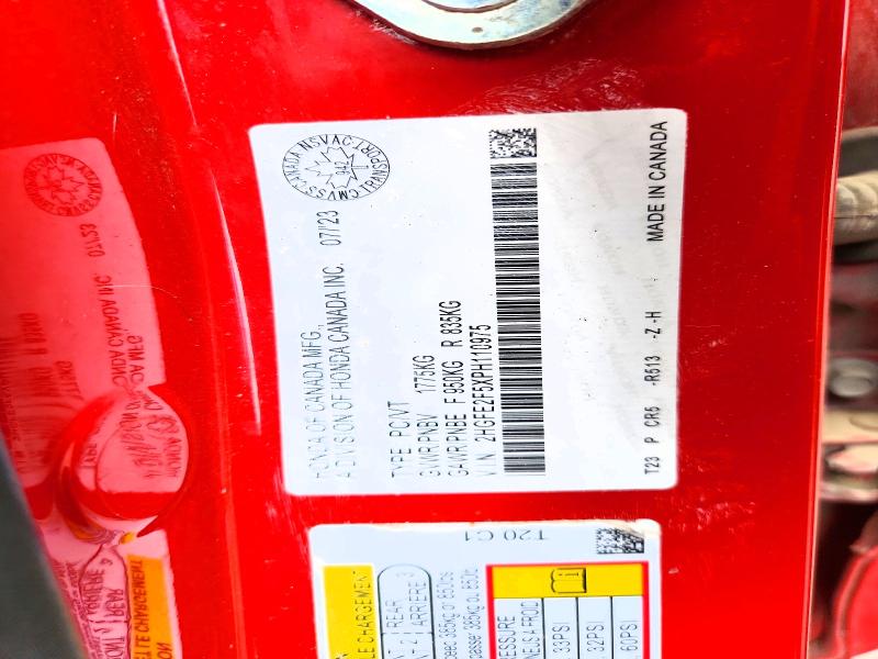 Aukcja sprzedaży 2023 Honda Civic, vin: 2HGFE2F5XPH110975, numer aukcji: 65154096