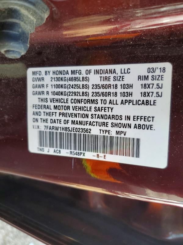 Продаж на аукціоні авто 2018 Honda Cr-v, vin: 7FARW1H85JE023562, номер лоту: 64135386