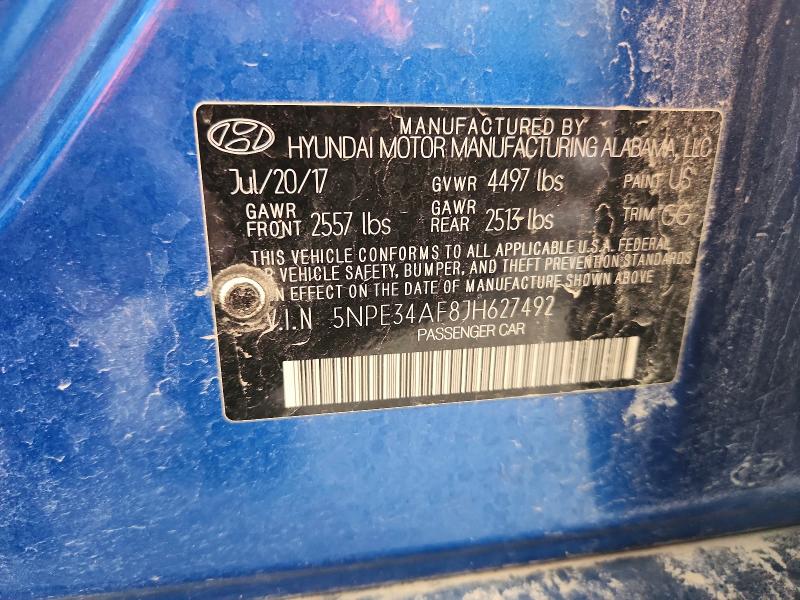 63484966 :رقم المزاد ، 5NPE34AF8JH627492 vin ، 2018 Hyundai Sonata مزاد بيع