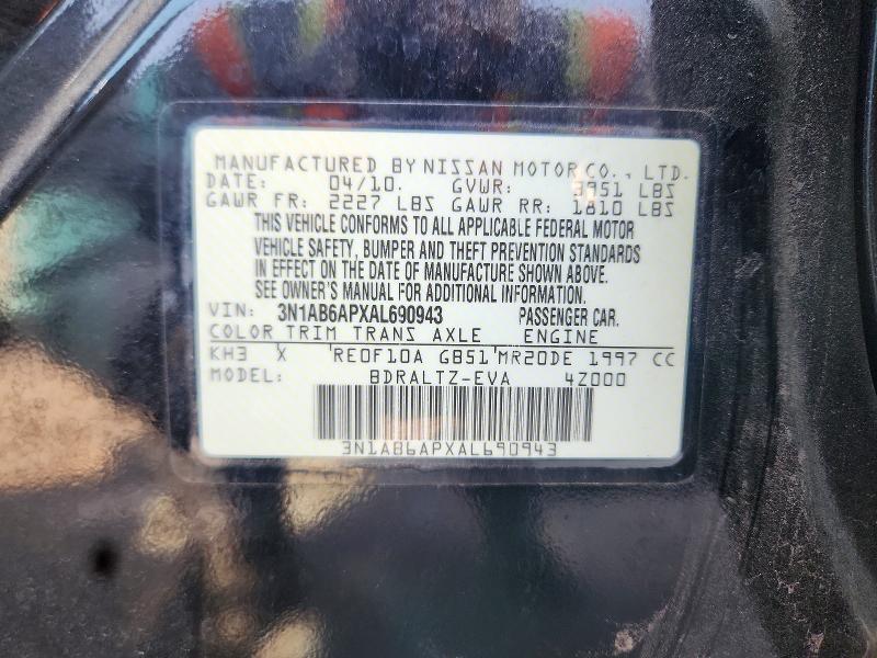 Aukcja sprzedaży 2010 Nissan Sentra, vin: 3N1AB6APXAL690943, numer aukcji: 66832296