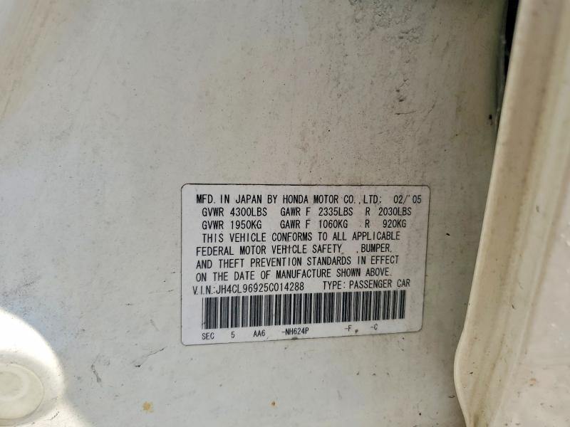 64301606 :رقم المزاد ، JH4CL96925C014288 vin ، 2005 Acura Tsx مزاد بيع