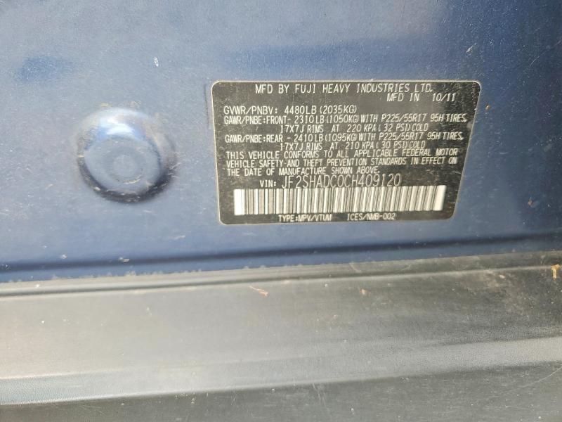 Aukcja sprzedaży 2012 Subaru Forester, vin: JF2SHADC0CH409120, numer aukcji: 63829616