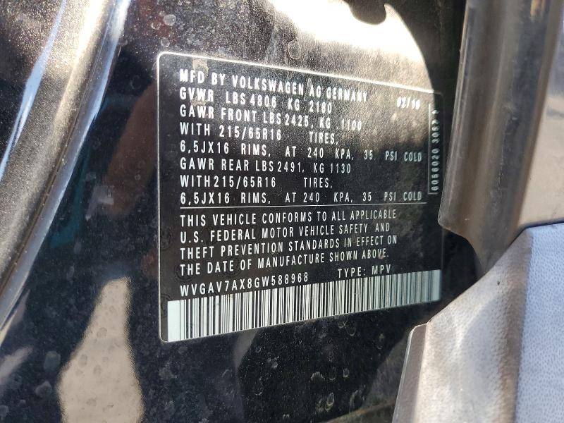 Продаж на аукціоні авто 2016 Volkswagen Tiguan, vin: WVGAV7AX8GW588968, номер лоту: 66497946