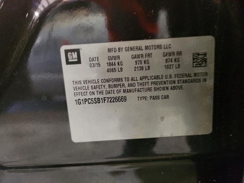 Продаж на аукціоні авто 2015 Chevrolet Cruze, vin: 1G1PC5SB1F7226669, номер лоту: 65854146