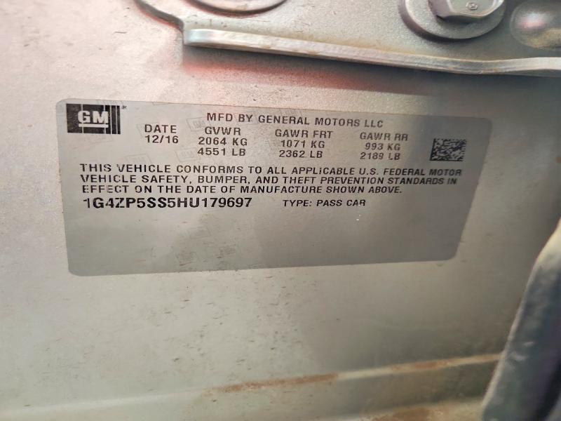 64223356 :رقم المزاد ، 1G4ZP5SS5HU179697 vin ، 2017 Buick Lacrosse مزاد بيع