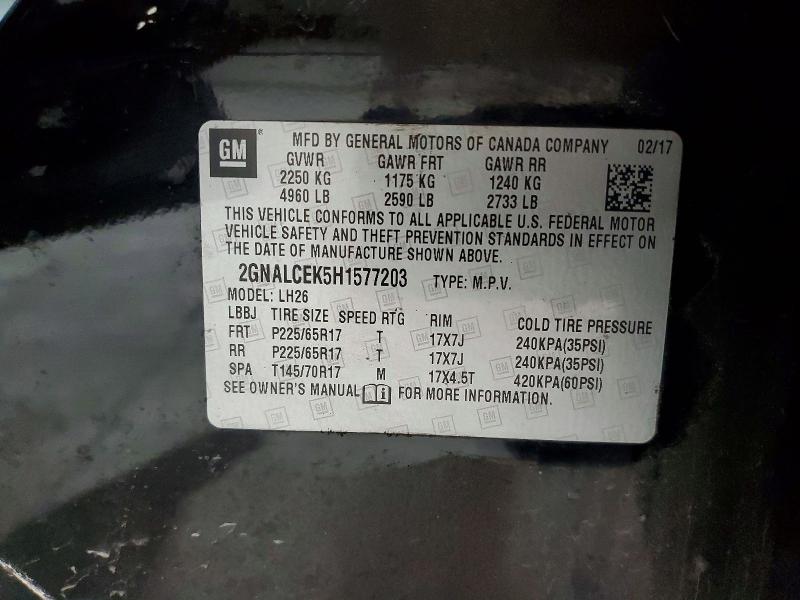 2017 Chevrolet Equinox მანქანა იყიდება აუქციონზე, vin: 2GNALCEK5H1577203, აუქციონის ნომერი: 65669026