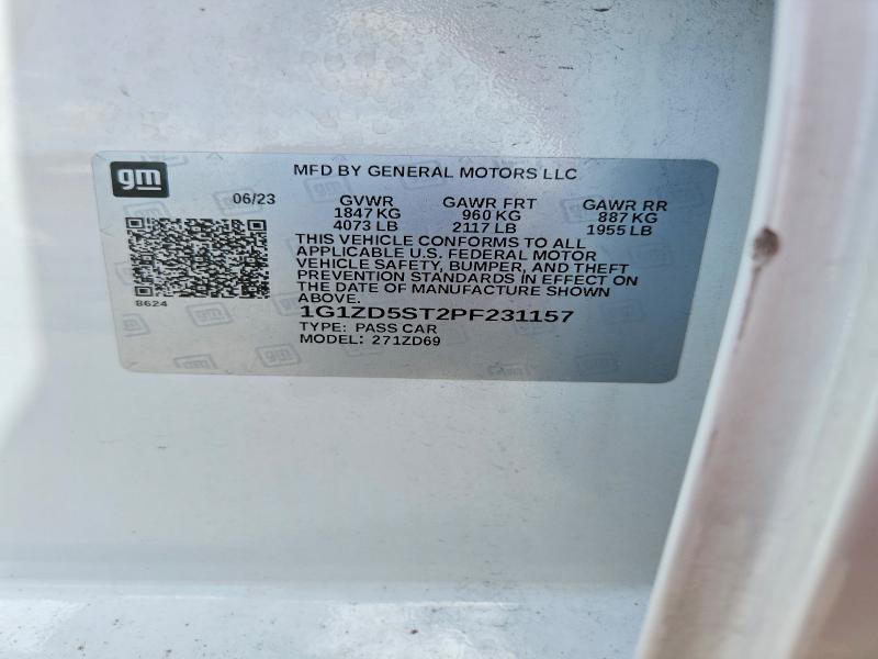 Продаж на аукціоні авто 2023 Chevrolet Malibu, vin: 1G1ZD5ST2PF231157, номер лоту: 64248816