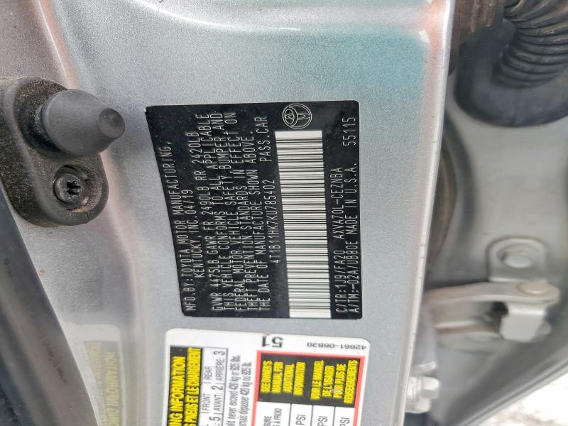 64023576 :رقم المزاد ، 4T1B11HK7KU785402 vin ، 2019 Toyota Camry مزاد بيع