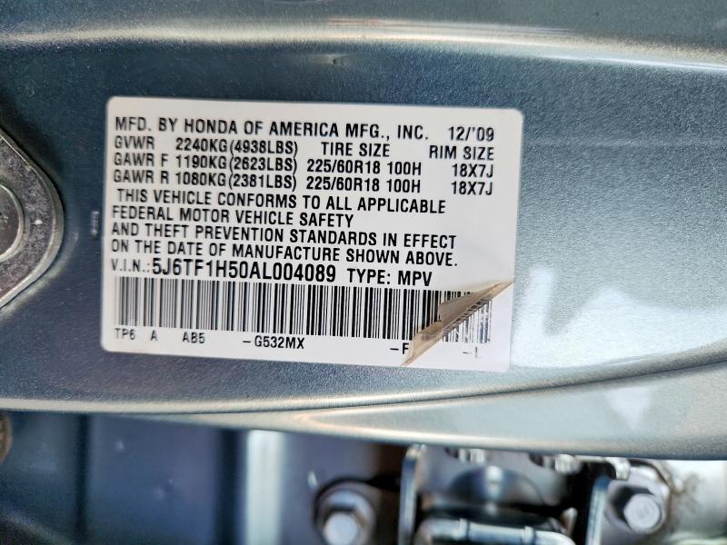 2010 Honda Accord Crosstour მანქანა იყიდება აუქციონზე, vin: 5J6TF1H50AL004089, აუქციონის ნომერი: 64754386