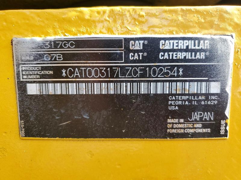 64020556 :رقم المزاد ، CAT00317LZCF10254 vin ، 2023 Cat Construction Equipment مزاد بيع