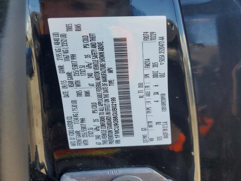 Продаж на аукціоні авто 2016 Ford Escape, vin: 1FMCU9G98GUB02199, номер лоту: 66339446