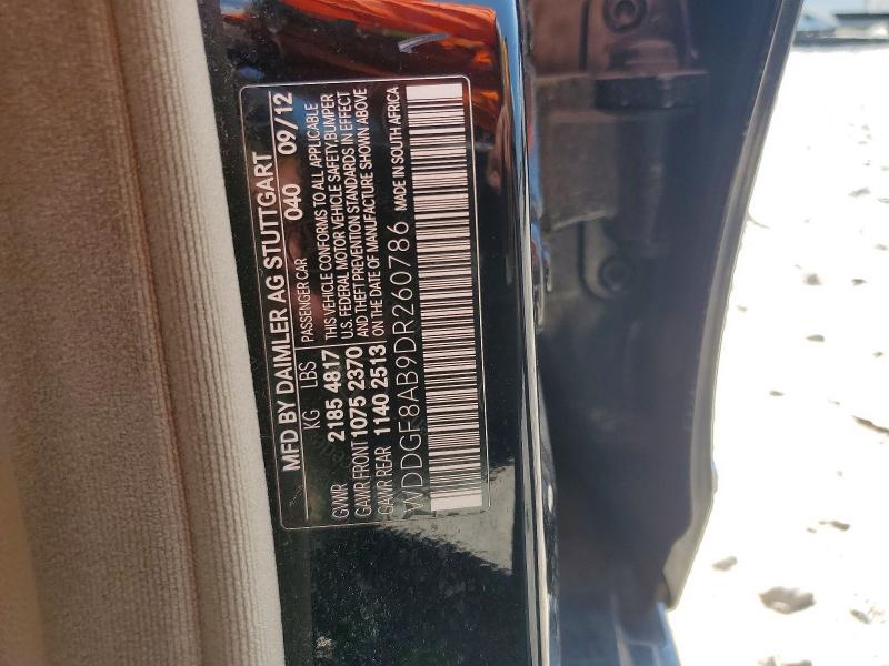64550396 :رقم المزاد ، WDDGF8AB9DR260786 vin ، 2013 Mercedes-benz C مزاد بيع