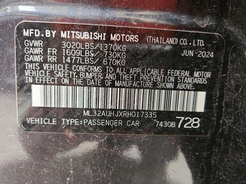 Продажа на аукционе авто 2024 Mitsubishi Mirage, vin: ML32AUHJXRH017335, номер лота: 66952356