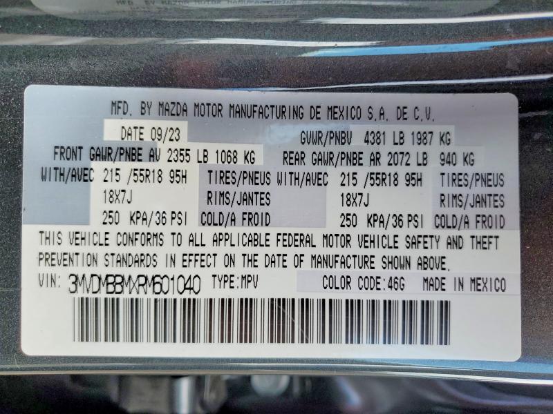 Продажа на аукционе авто 2024 Mazda Cx-30, vin: 3MVDMBBMXRM601040, номер лота: 65124256