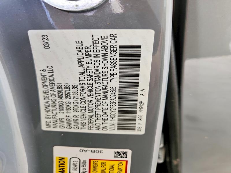 Продажа на аукционе авто 2023 Honda Accord, vin: 1HGCY2F63PA024585, номер лота: 65363116