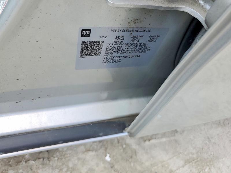 66634446 :رقم المزاد ، 1G1ZD5ST1NF107538 vin ، 2022 Chevrolet Malibu مزاد بيع