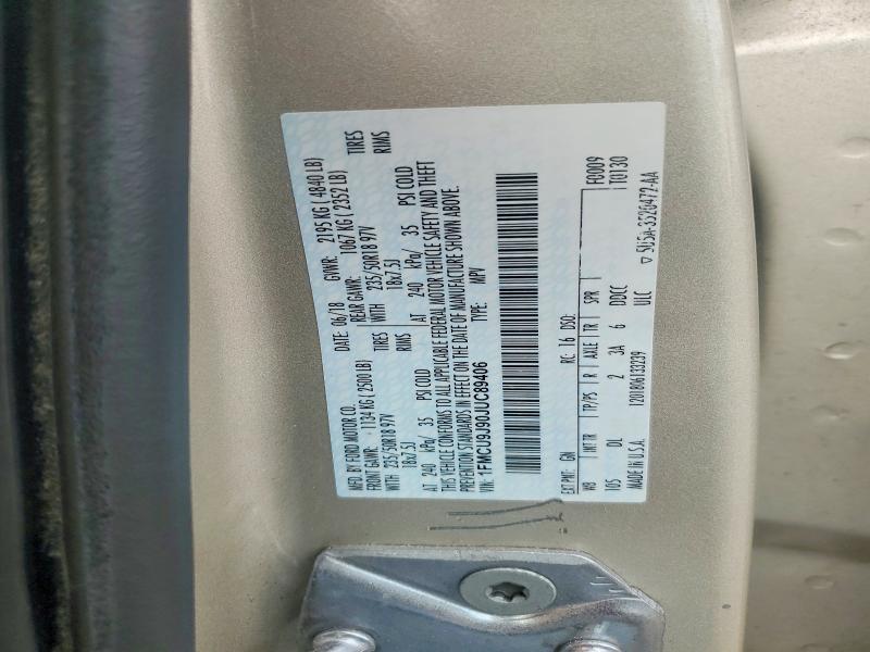 2018 Ford Escape მანქანა იყიდება აუქციონზე, vin: 1FMCU9J90JUC89406, აუქციონის ნომერი: 66268746