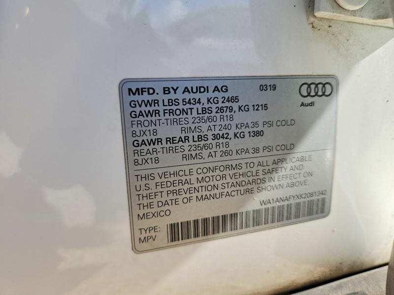 64728886 :رقم المزاد ، WA1ANAFYXK2081342 vin ، 2019 Audi Q5 مزاد بيع