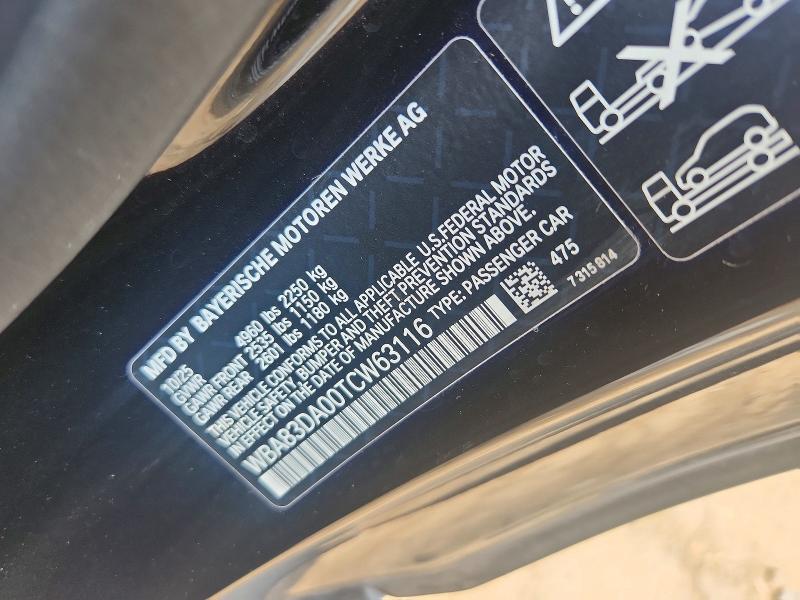 63616016 :رقم المزاد ، WBA83DA00TCW63116 vin ، 2026 Bmw M440xi مزاد بيع
