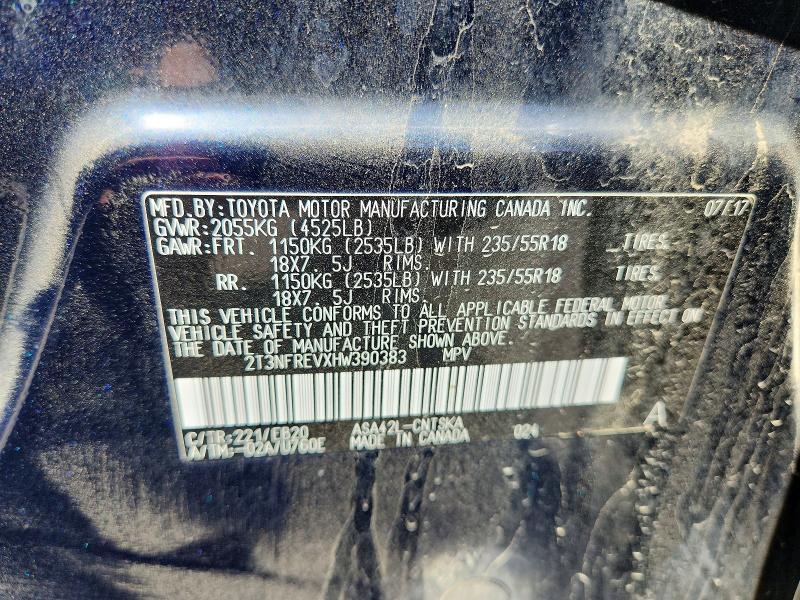 Продажа на аукционе авто 2017 Toyota Rav4, vin: 2T3NFREVXHW390383, номер лота: 67302146