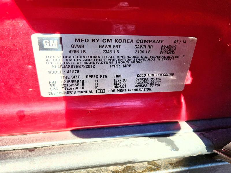 Aukcja sprzedaży 2014 Buick Encore, vin: KL4CJASB7EB782012, numer aukcji: 66263026